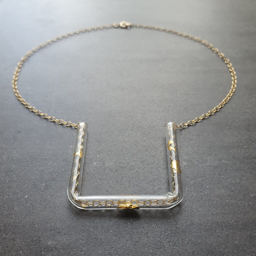 Glass & Gold Architectural Necklace Maggie Napier Glassistudio