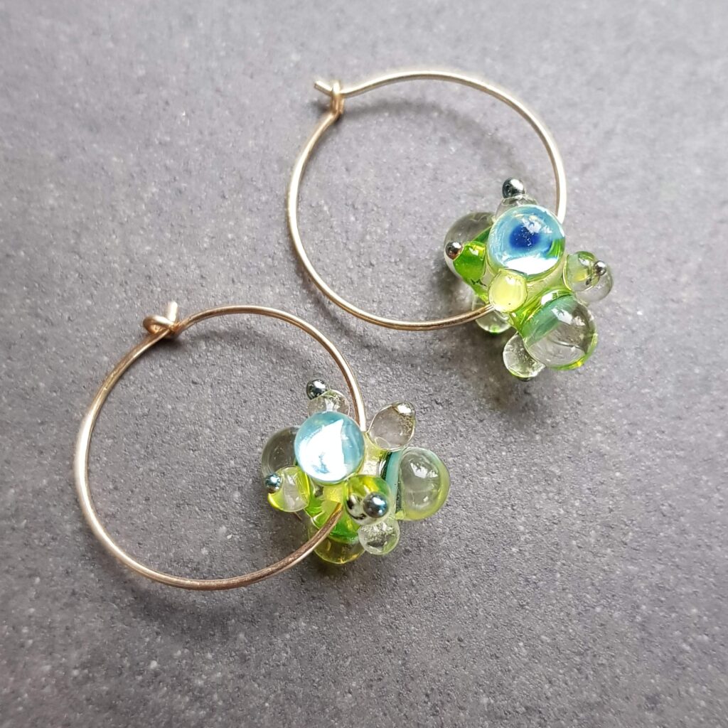 Green & Gold Mermaid Hoops Maggie Napier Glassistudio