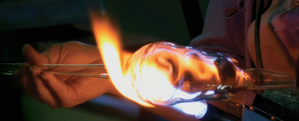 Glass blowing illustrated by Artist Fiona Byrne, member of GSoI.