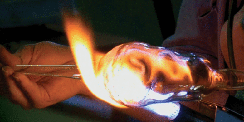 Glass blowing illustrated by Artist Fiona Byrne, member of GSoI.
